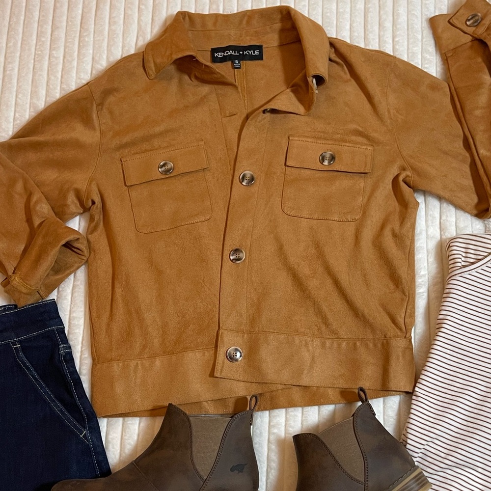 Kendall & Kylie | Tan Button-Up Jacket